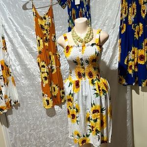 Mini dress flower summer XL